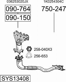 Bosal SYS13408 - Система выпуска ОГ autosila-amz.com