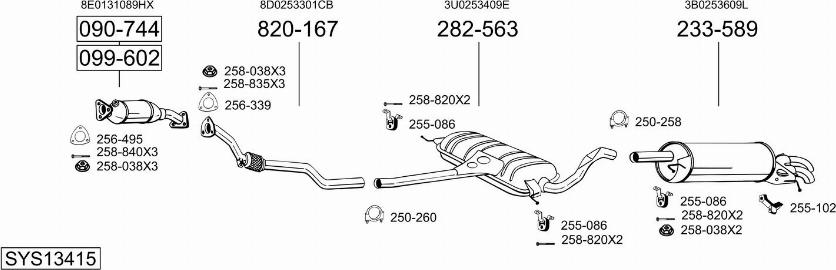 Bosal SYS13415 - Система выпуска ОГ autosila-amz.com