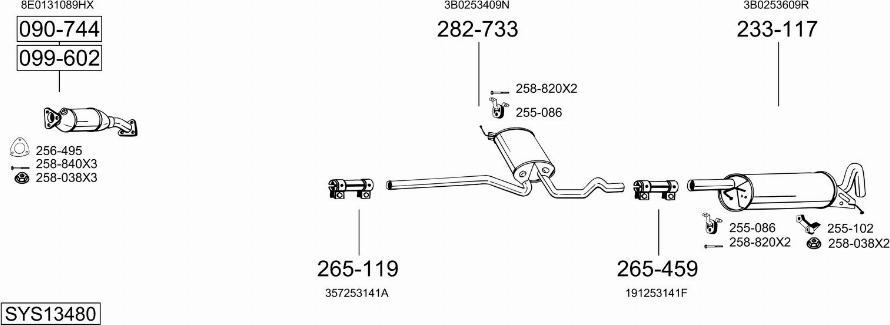 Bosal SYS13480 - Система выпуска ОГ autosila-amz.com