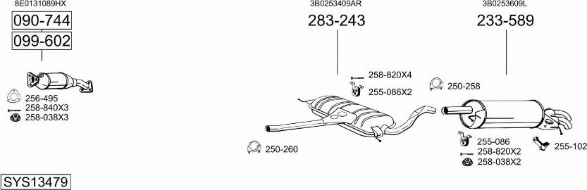 Bosal SYS13479 - Система выпуска ОГ autosila-amz.com