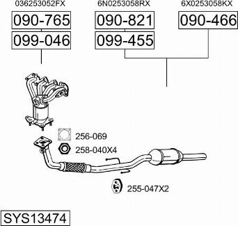Bosal SYS13474 - Система выпуска ОГ autosila-amz.com