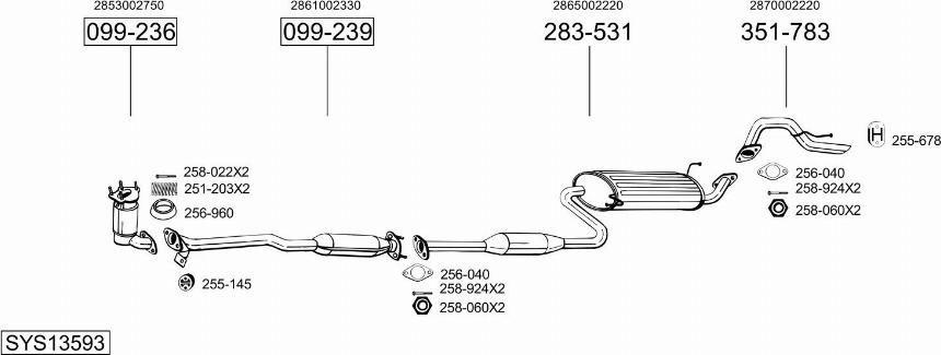 Bosal SYS13593 - Система выпуска ОГ autosila-amz.com