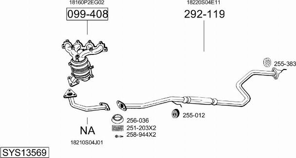 Bosal SYS13569 - Система выпуска ОГ autosila-amz.com