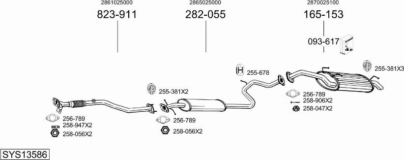 Bosal SYS13586 - Система выпуска ОГ autosila-amz.com