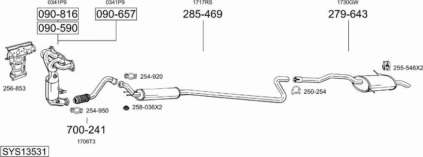 Bosal SYS13531 - Система выпуска ОГ autosila-amz.com