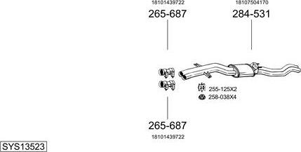 Bosal SYS13523 - Система выпуска ОГ autosila-amz.com