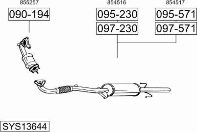 Bosal SYS13644 - Система выпуска ОГ autosila-amz.com