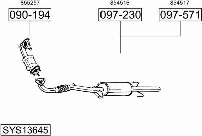 Bosal SYS13645 - Система выпуска ОГ autosila-amz.com