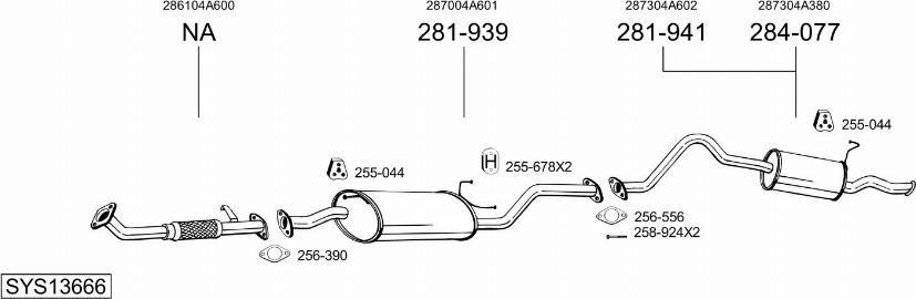 Bosal SYS13666 - Система выпуска ОГ autosila-amz.com