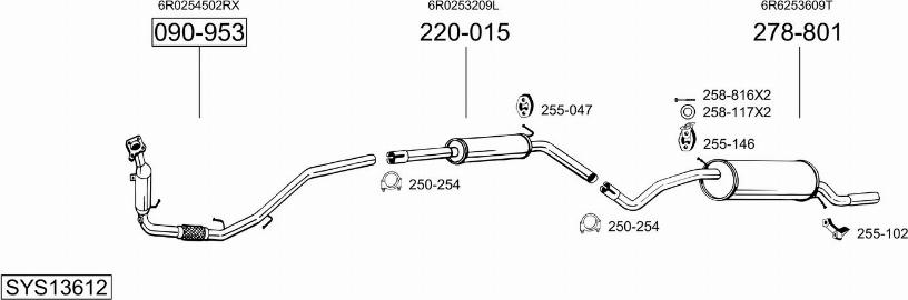 Bosal SYS13612 - Система выпуска ОГ autosila-amz.com