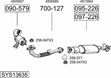 Bosal SYS13635 - Система выпуска ОГ autosila-amz.com