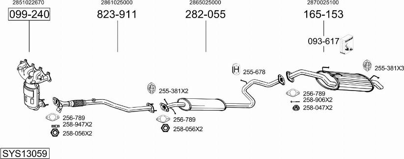 Bosal SYS13059 - Система выпуска ОГ autosila-amz.com