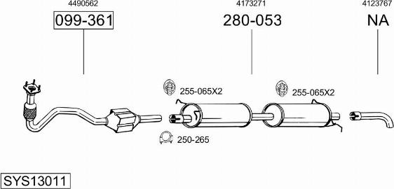 Bosal SYS13011 - Система выпуска ОГ autosila-amz.com