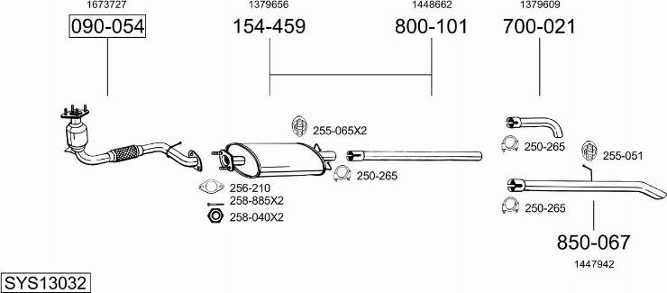 Bosal SYS13032 - Система выпуска ОГ autosila-amz.com