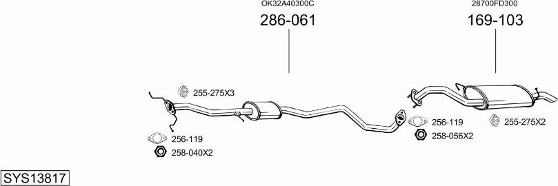 Bosal SYS13817 - Система выпуска ОГ autosila-amz.com