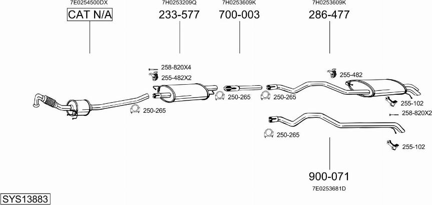 Bosal SYS13883 - Система выпуска ОГ autosila-amz.com