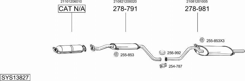 Bosal SYS13827 - Система выпуска ОГ autosila-amz.com