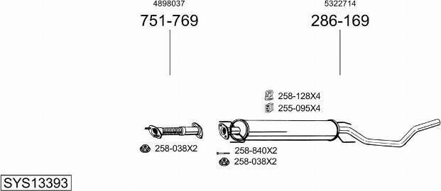 Bosal SYS13393 - Система выпуска ОГ autosila-amz.com