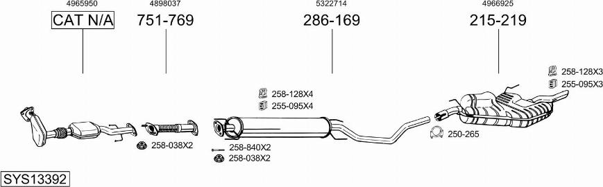 Bosal SYS13392 - Система выпуска ОГ autosila-amz.com