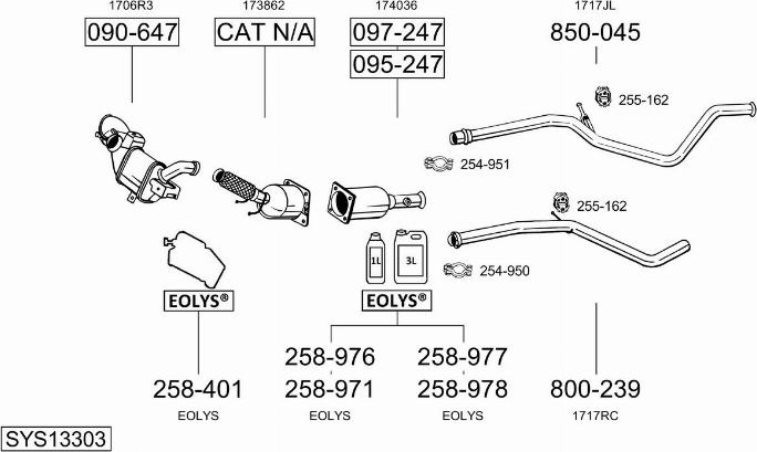 Bosal SYS13303 - Система выпуска ОГ autosila-amz.com