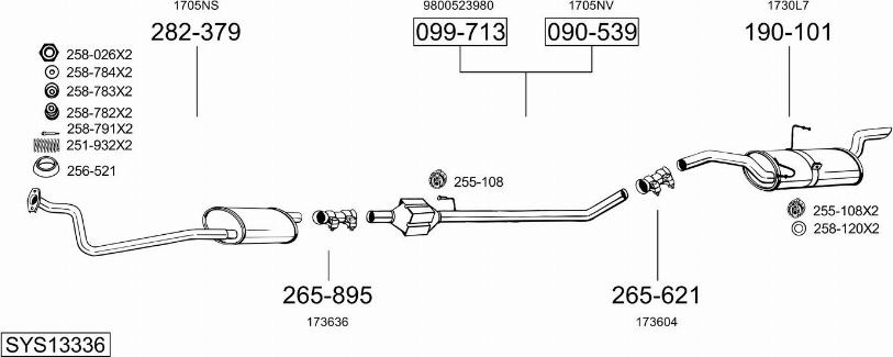 Bosal SYS13336 - Система выпуска ОГ autosila-amz.com