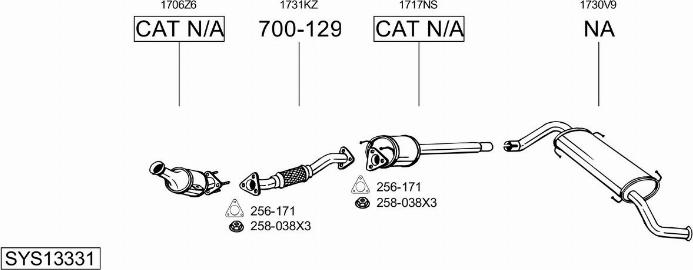 Bosal SYS13331 - Система выпуска ОГ autosila-amz.com