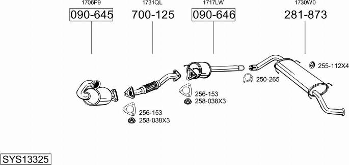 Bosal SYS13325 - Система выпуска ОГ autosila-amz.com