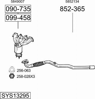 Bosal SYS13295 - Система выпуска ОГ autosila-amz.com