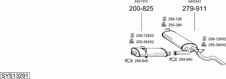 Bosal SYS13291 - Система выпуска ОГ autosila-amz.com