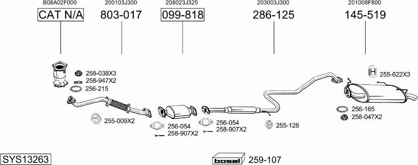 Bosal SYS13263 - Система выпуска ОГ autosila-amz.com