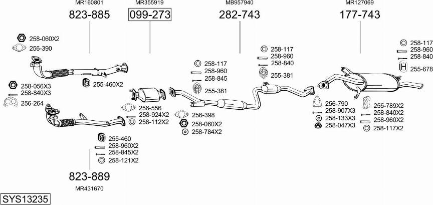 Bosal SYS13235 - Система выпуска ОГ autosila-amz.com