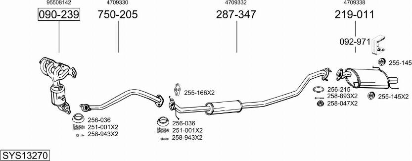 Bosal SYS13270 - Система выпуска ОГ autosila-amz.com