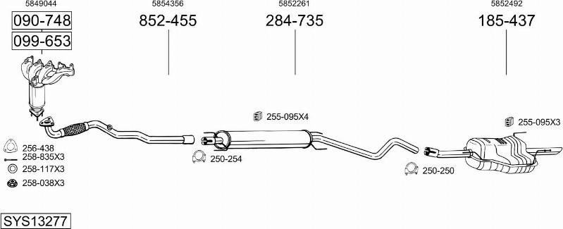 Bosal SYS13277 - Система выпуска ОГ autosila-amz.com