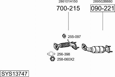 Bosal SYS13747 - Система выпуска ОГ autosila-amz.com