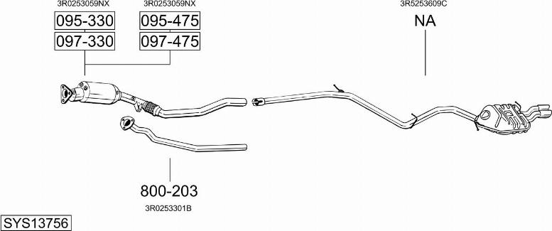 Bosal SYS13756 - Система выпуска ОГ autosila-amz.com