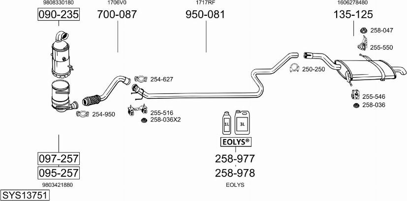 Bosal SYS13751 - Система выпуска ОГ autosila-amz.com