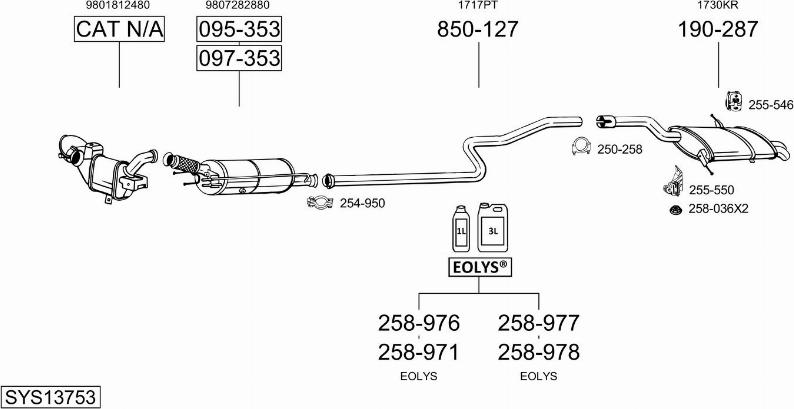 Bosal SYS13753 - Система выпуска ОГ autosila-amz.com