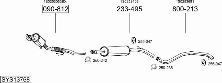 Bosal SYS13768 - Система выпуска ОГ autosila-amz.com