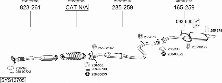 Bosal SYS13705 - Система выпуска ОГ autosila-amz.com