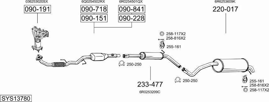 Bosal SYS13780 - Система выпуска ОГ autosila-amz.com