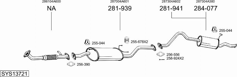 Bosal SYS13721 - Система выпуска ОГ autosila-amz.com