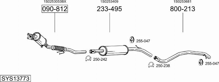 Bosal SYS13773 - Система выпуска ОГ autosila-amz.com