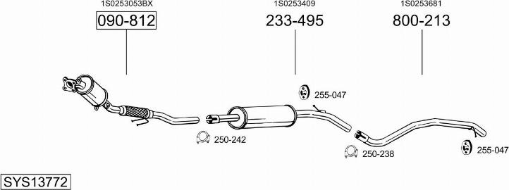 Bosal SYS13772 - Система выпуска ОГ autosila-amz.com