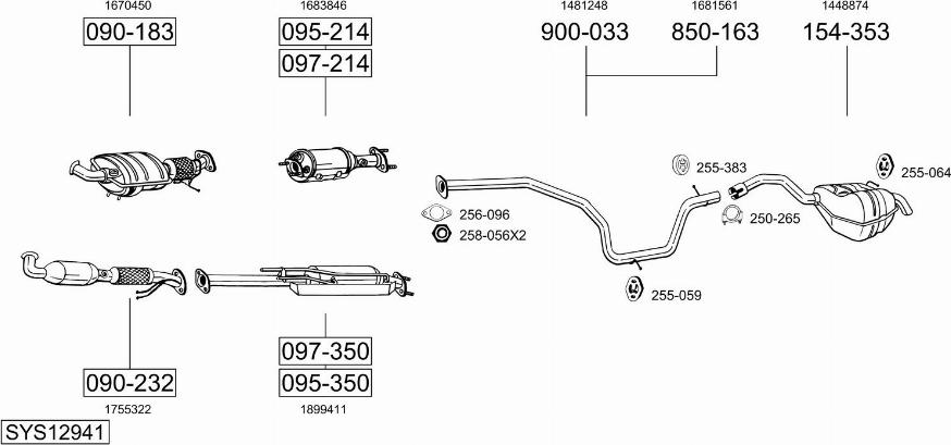 Bosal SYS12941 - Система выпуска ОГ autosila-amz.com