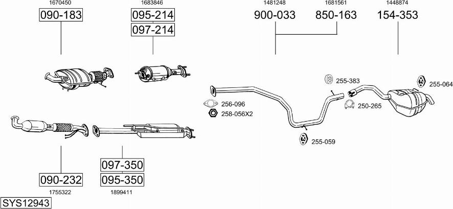 Bosal SYS12943 - Система выпуска ОГ autosila-amz.com