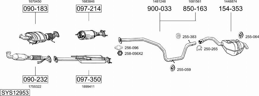 Bosal SYS12953 - Система выпуска ОГ autosila-amz.com