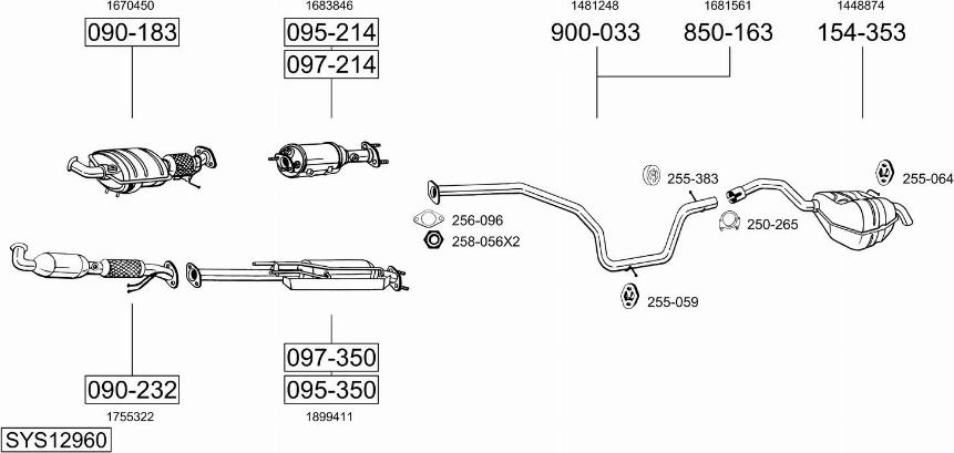 Bosal SYS12960 - Система выпуска ОГ autosila-amz.com