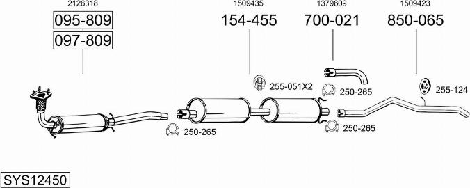 Bosal SYS12450 - Система выпуска ОГ autosila-amz.com