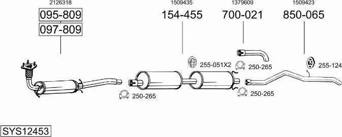 Bosal SYS12453 - Система выпуска ОГ autosila-amz.com