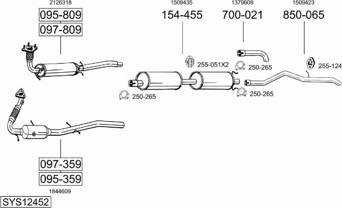 Bosal SYS12452 - Система выпуска ОГ autosila-amz.com